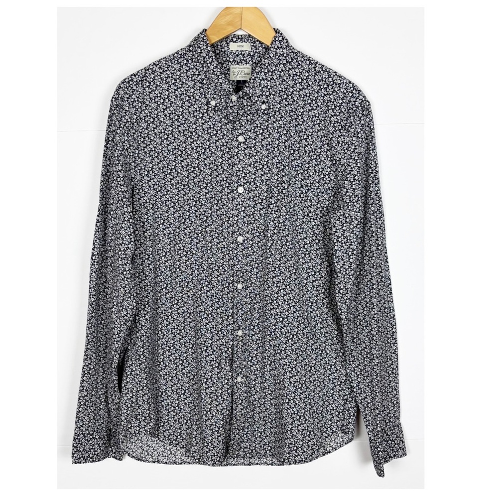 J Crew Stretch Secret Wash Shirt Floral
Button Up Mens Size Large Black White - Picture 8 of 8
